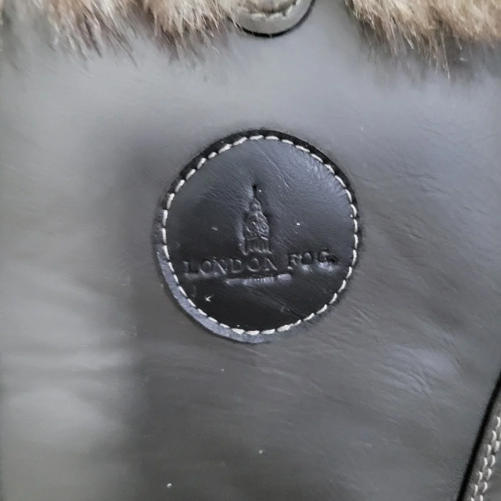 London Fog Black & Gray with Cream & Black Fur All Weather Boots, Size 10